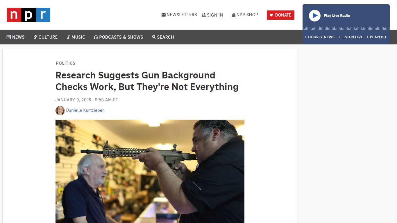 Research Suggests Gun Background Checks Work, But They're Not ... - NPR